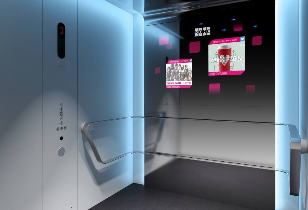 Elevator screens digital information displays for new buildings KONE KONE Thailand